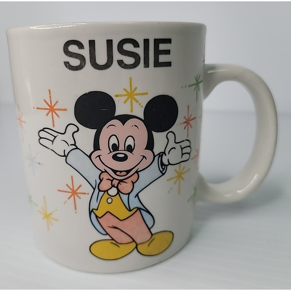 Vintage Walt Disney World Mickey Mouse Ceramic Cup SUSIE Monogram Name Mug Epcot - Picture 8 of 8
